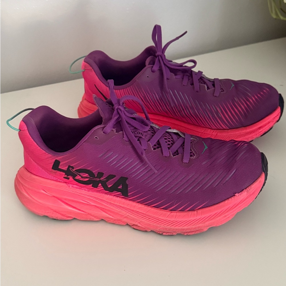 Hoka Women's Vibrant Purple and Pink Athletic Shoes - Picture 3 of 4